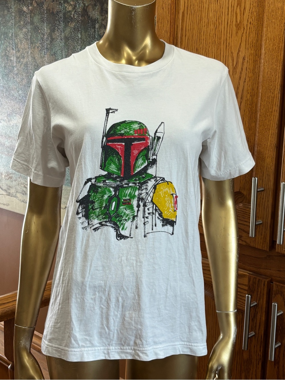 Youth Star Wars White Tee with Faded Black Logo